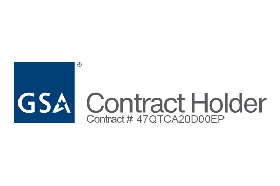 GSA Contract Holder logo with contract number.
