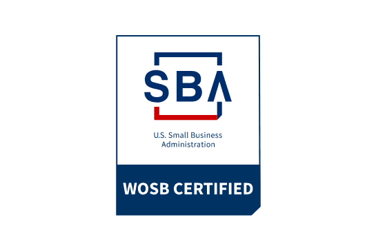 SBA WOSB Certified logo badge.