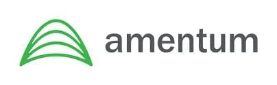 Logo featuring a green triangular shape and partial text 'amen'.