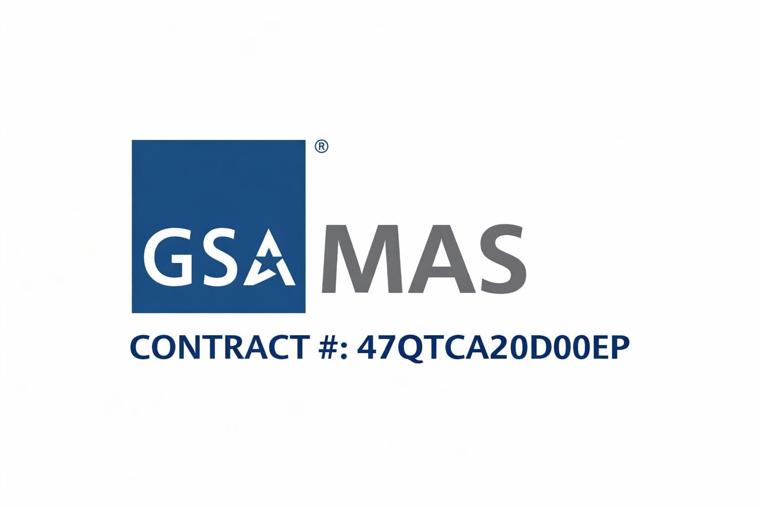 GSA MAS contract logo with contract number 47QTCA20D00EP.