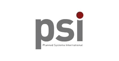 Logo with 'psi' and a red dot above 'i'.